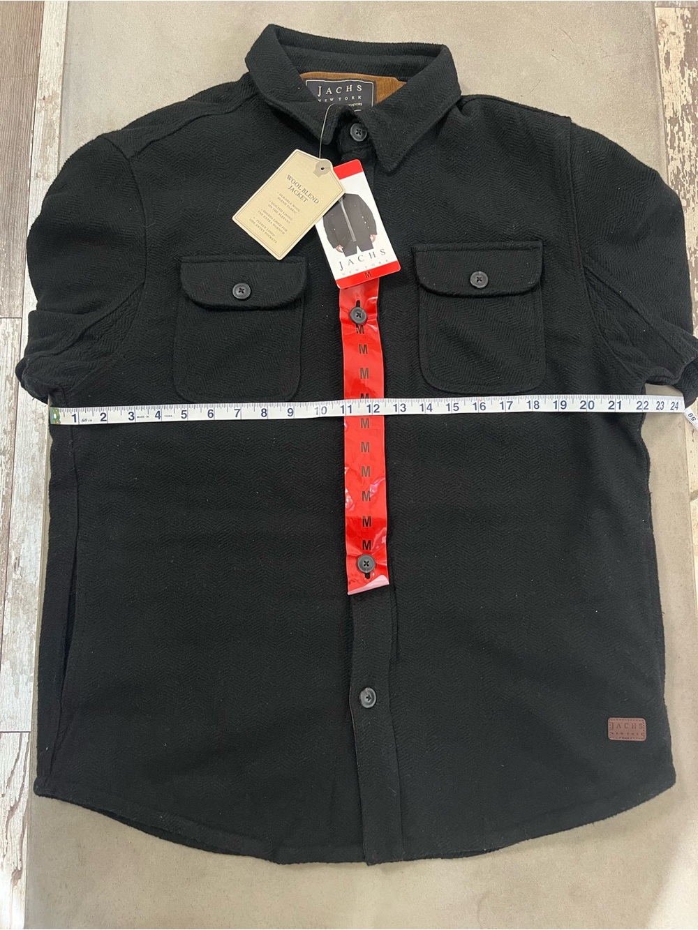 Jachs New York Wool Blend Sherpa Lined Shirt Jacket Black Size Medium NWT - Picture 7 of 7